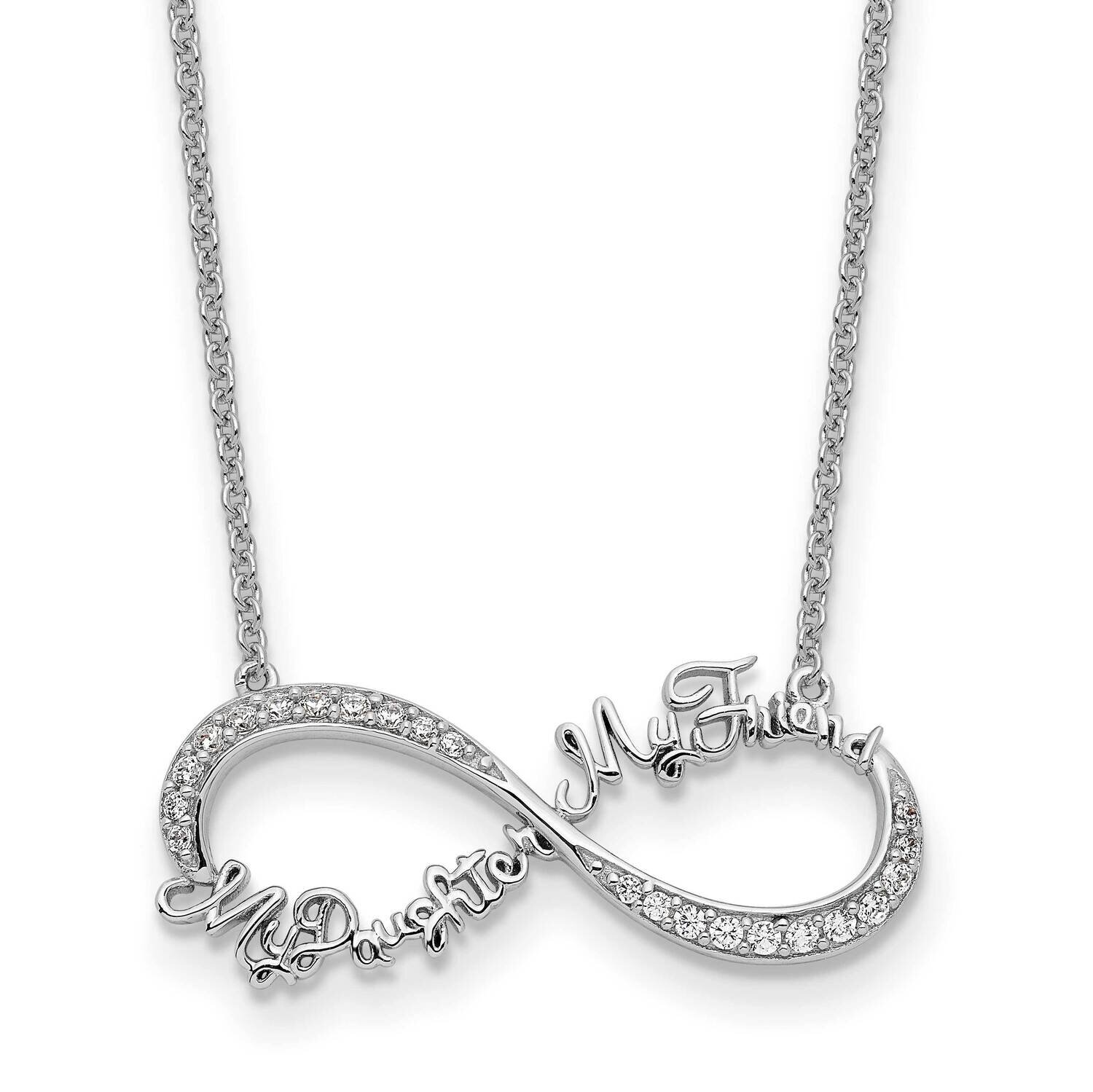 CZ Diamond My Daughter My Friend 18 Inch Necklace Sterling Silver QSX717, MPN: QSX717, 883957961484