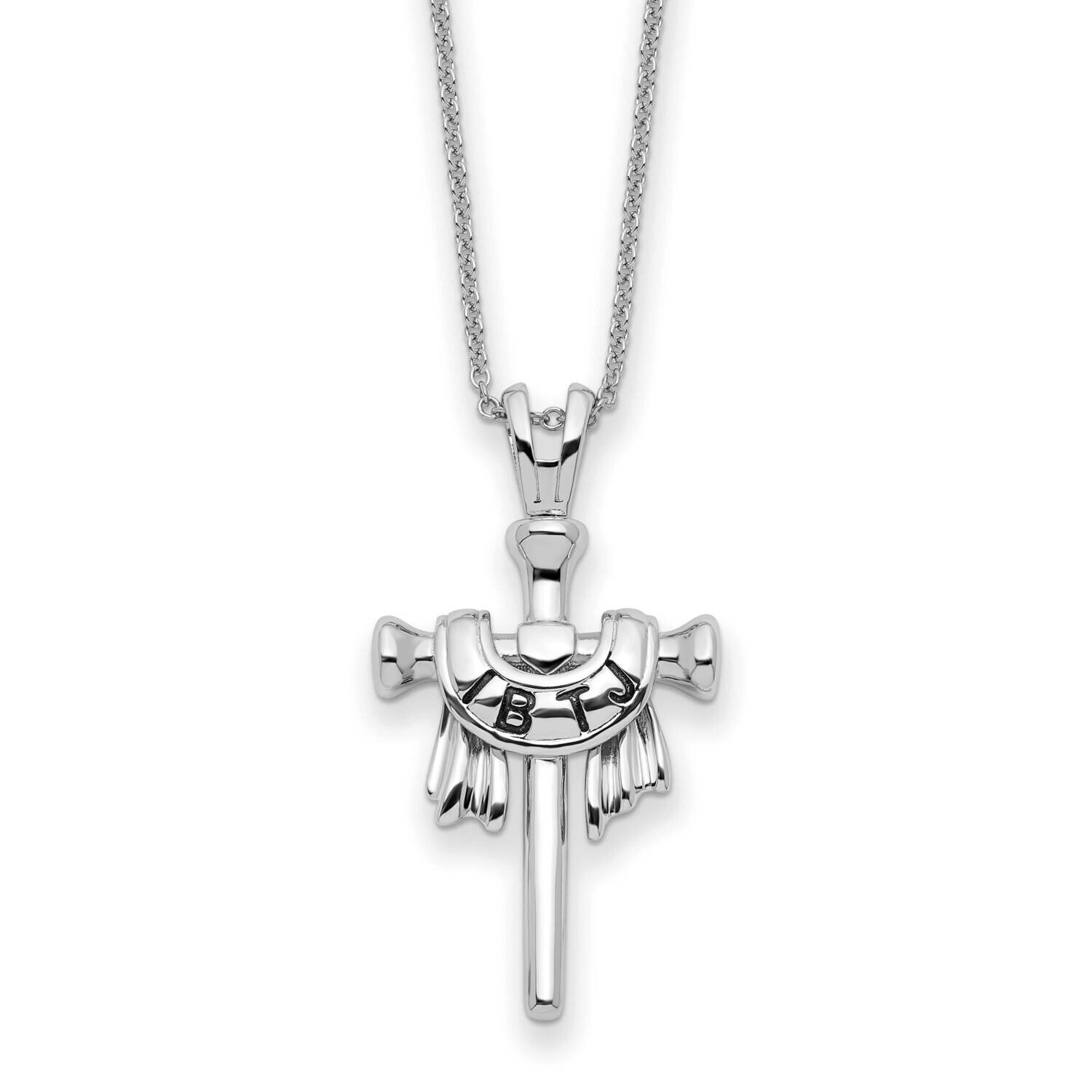 Antiqued Ibtj Cross 22 Inch Necklace Sterling Silver QSX724