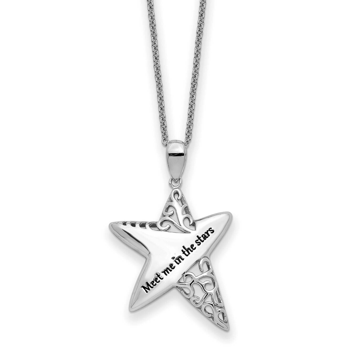 Antiqued Meet Me In The Stars 18 Inch Necklace Sterling Silver QSX771, MPN: QSX771, 191101783791