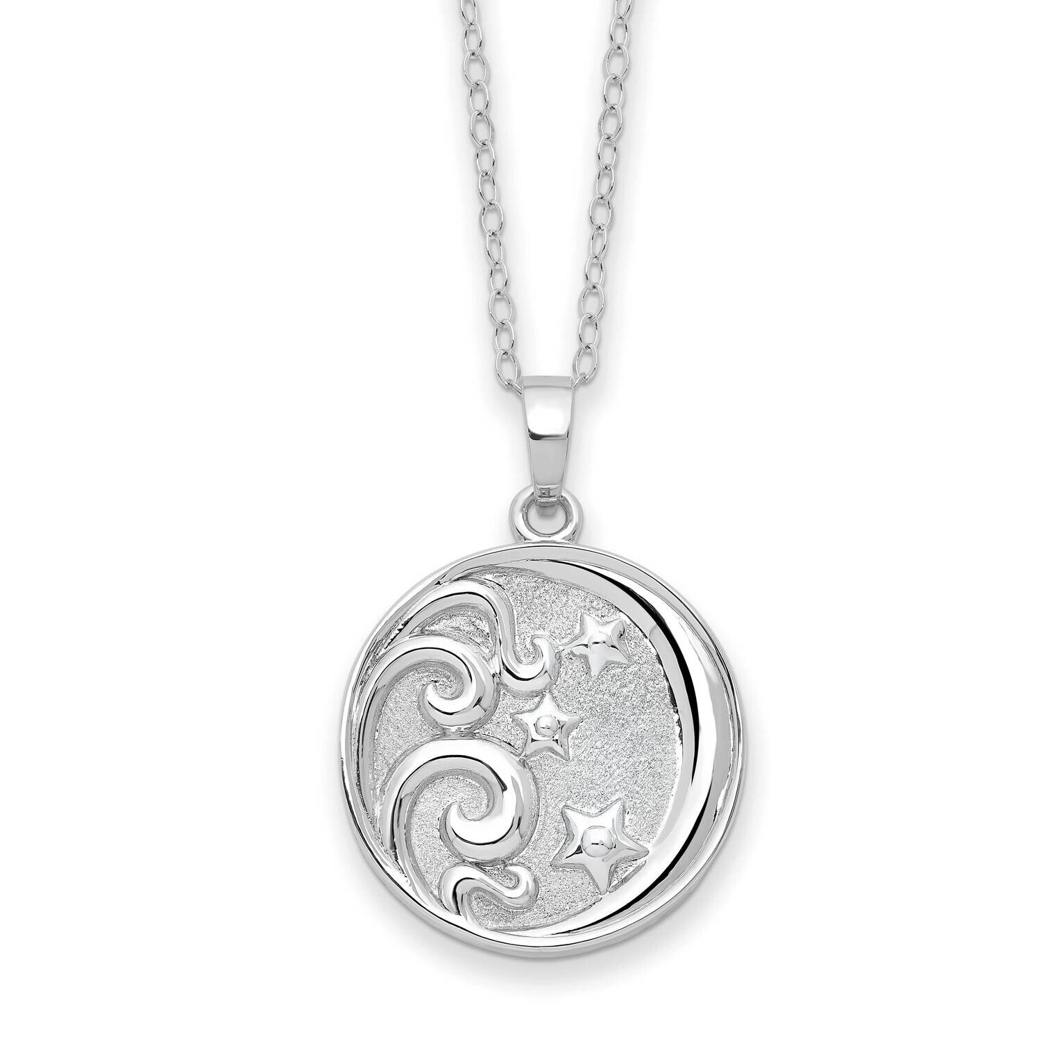 Antiqued Goodnight Ash Holder 18 Inch Necklace Sterling Silver QSX775