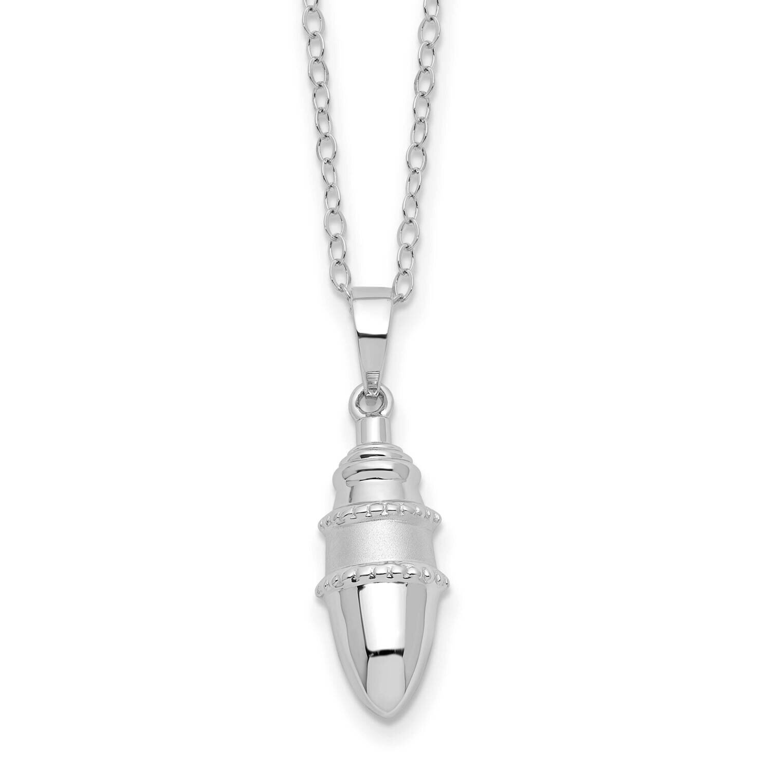 Beaded Bulb Shaped Ash Holder 18 Inch Necklace Sterling Silver QSX785, MPN: QSX785, 191101783715