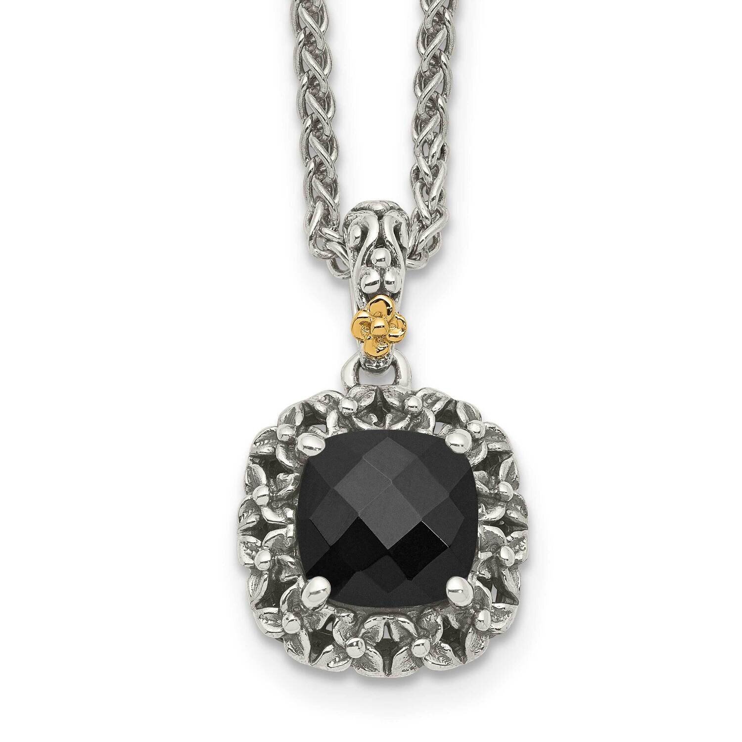 Onyx Necklace Sterling Silver 14k Gold Polished QTC1546, MPN: QTC1546, 883957170701
