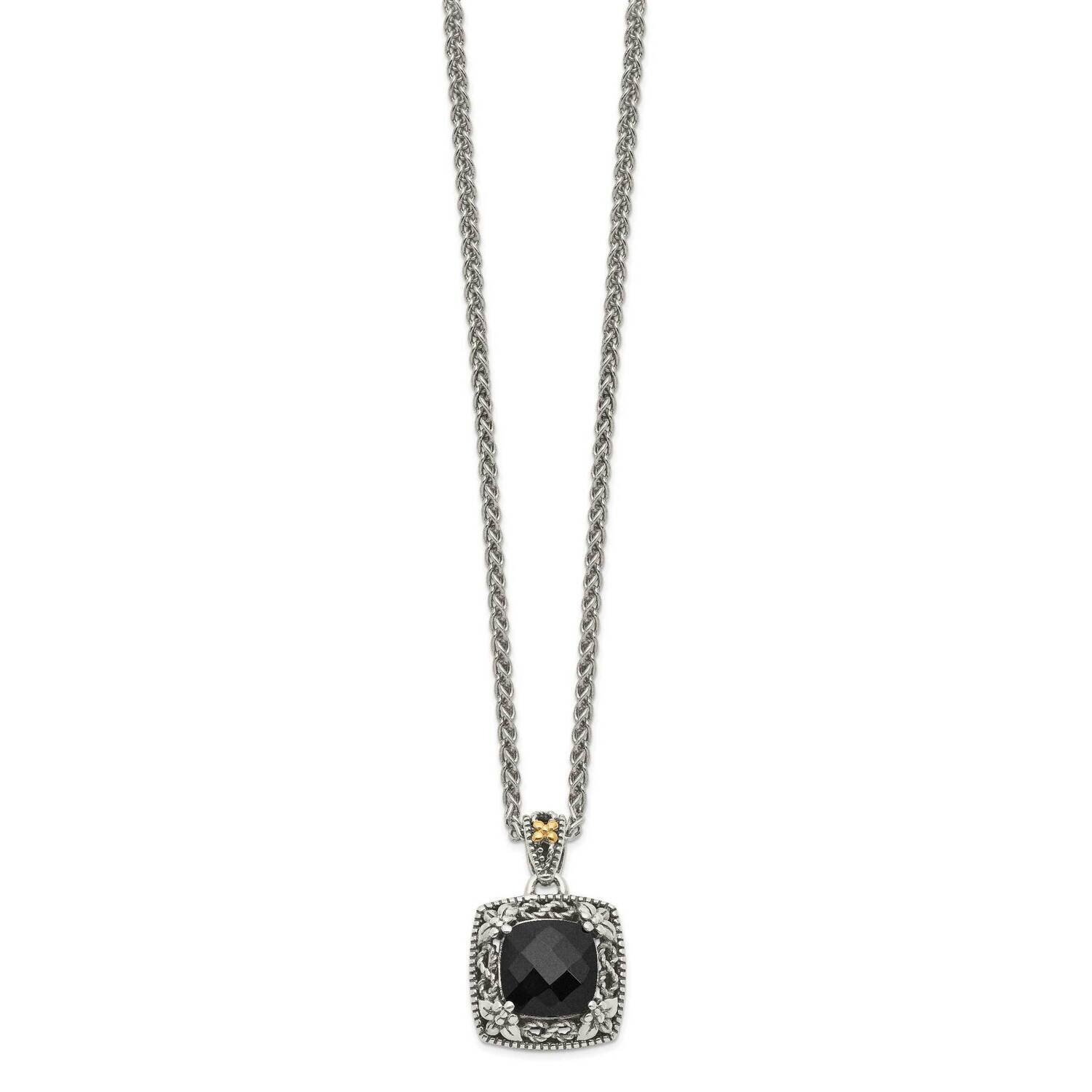 Onyx Necklace Sterling Silver 14k Gold Polished QTC1547, MPN: QTC1547, 883957619866