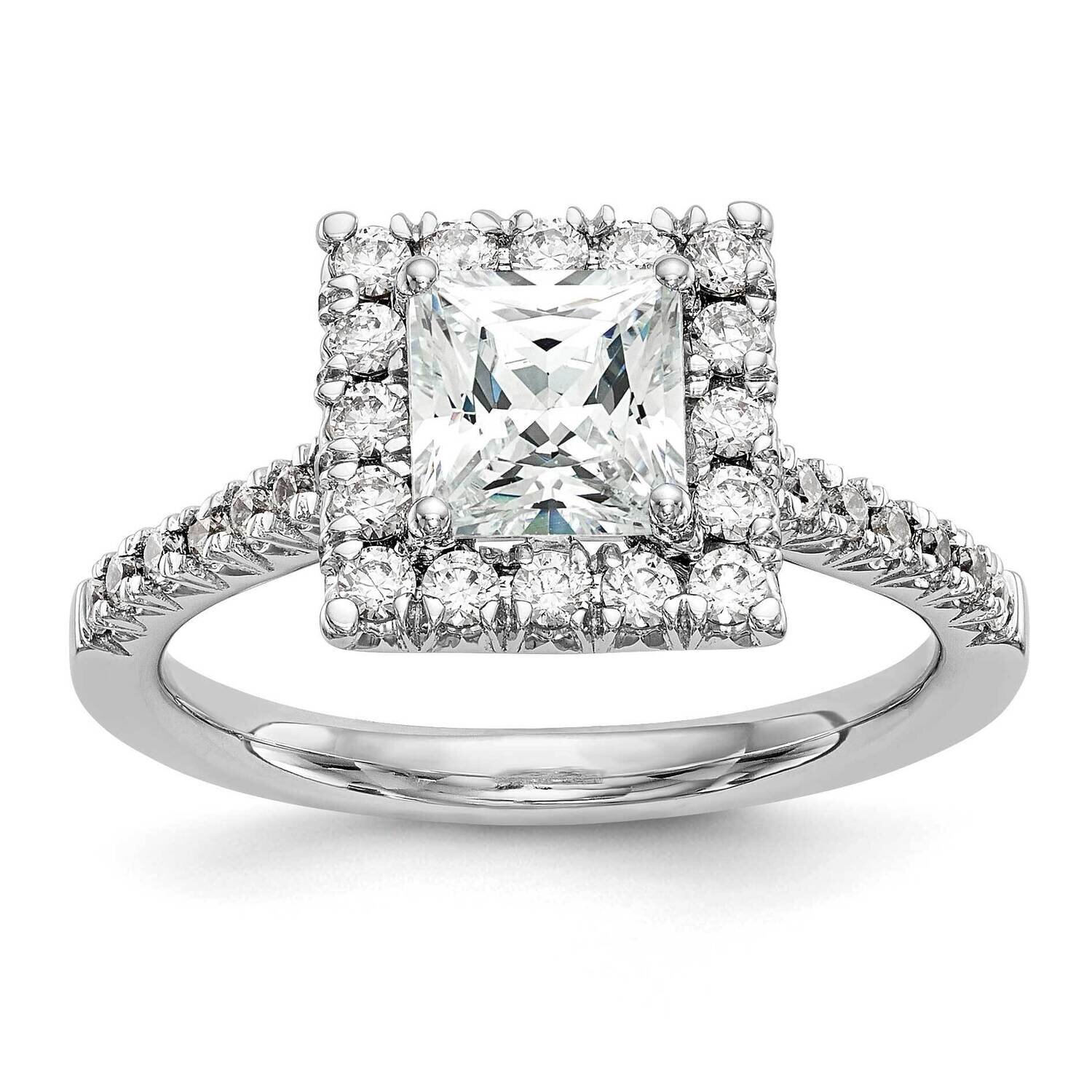 Square Halo Engagement Lab Grown Diamond Si1/Si2, G H I, Semi-Mount R 14k White Gold RM2061E-150-7W…