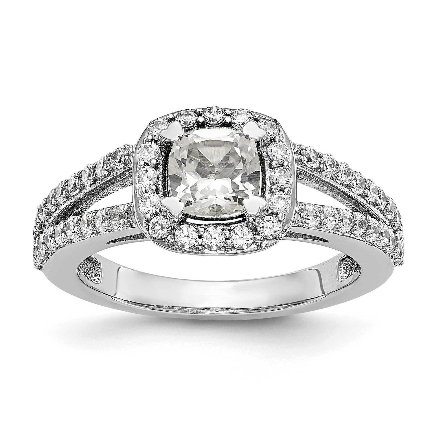 Vs/Si, D E F, S/M Cushion Halo Engagement Ring 14k White Gold Lab Grown Diamond RM2318E-150-WLD