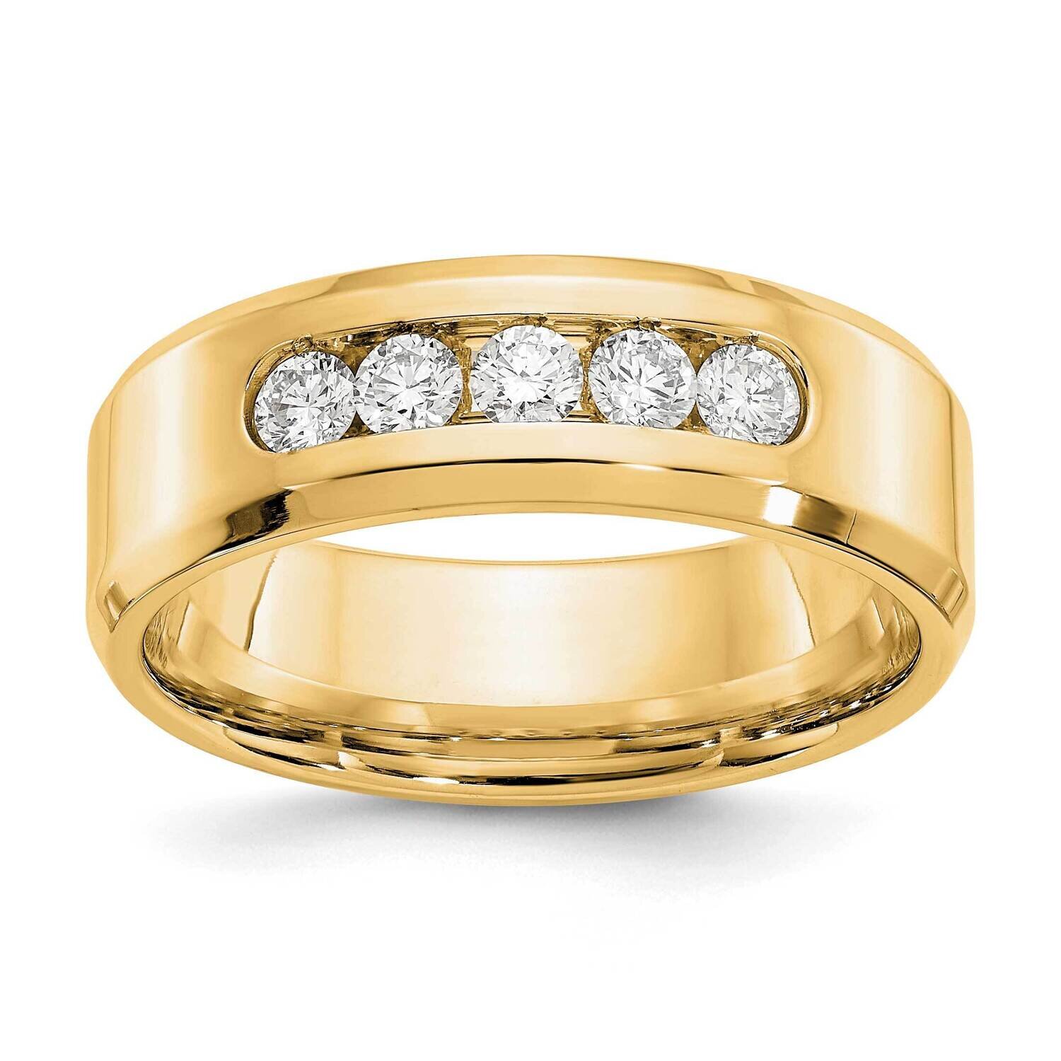 Vs/Si, D E F, Polished Bevel Band 14k Gold Lab Grown Diamond RM3536B-050-9YLD, MPN: RM3536B-050-9YL…