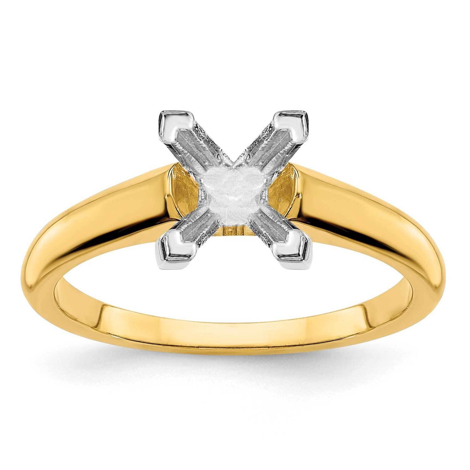 6.5mm Square Solitaire Mounting 14k Two Tone Gold RM5965S-150-7MTG