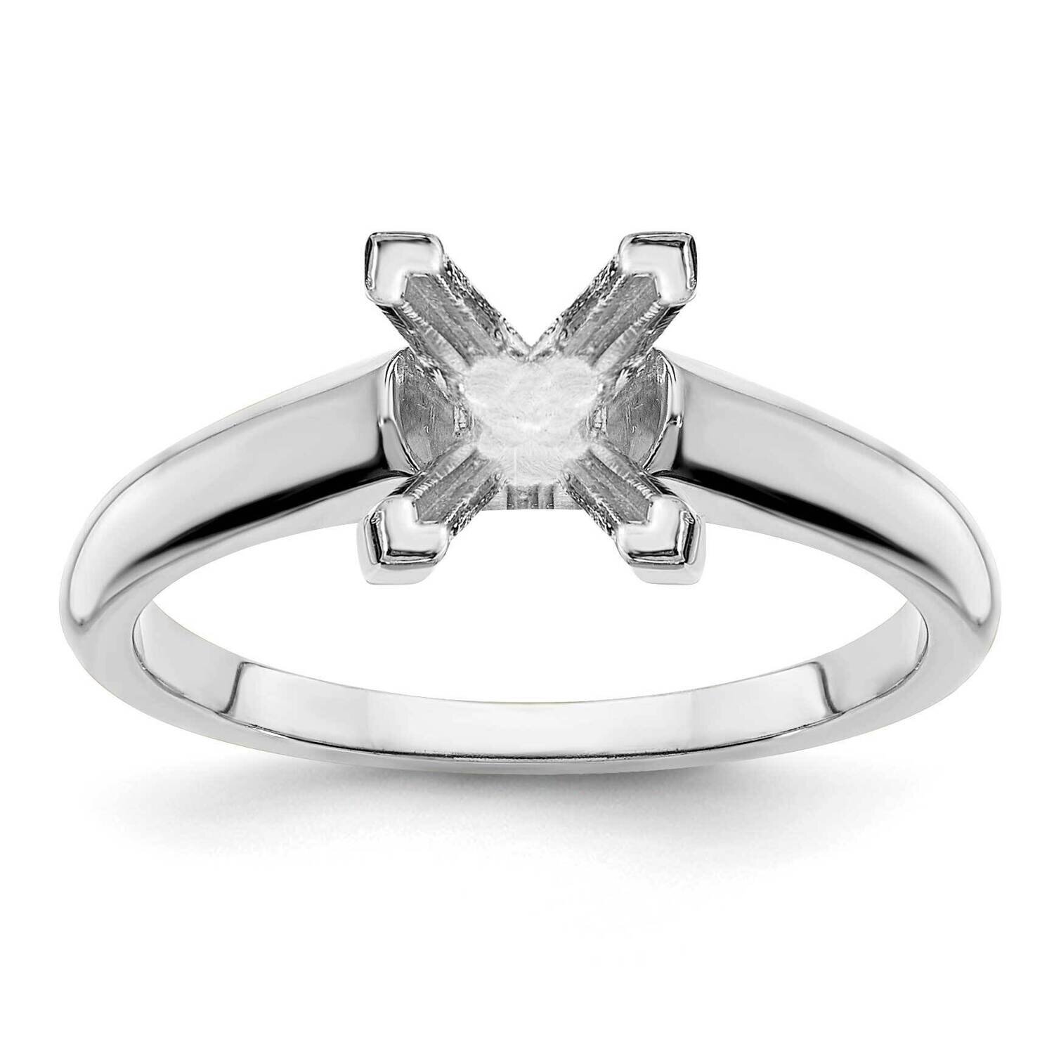 5.5mm Square Solitaire Mounting 14k White Gold RM5965WS-100-7MTG