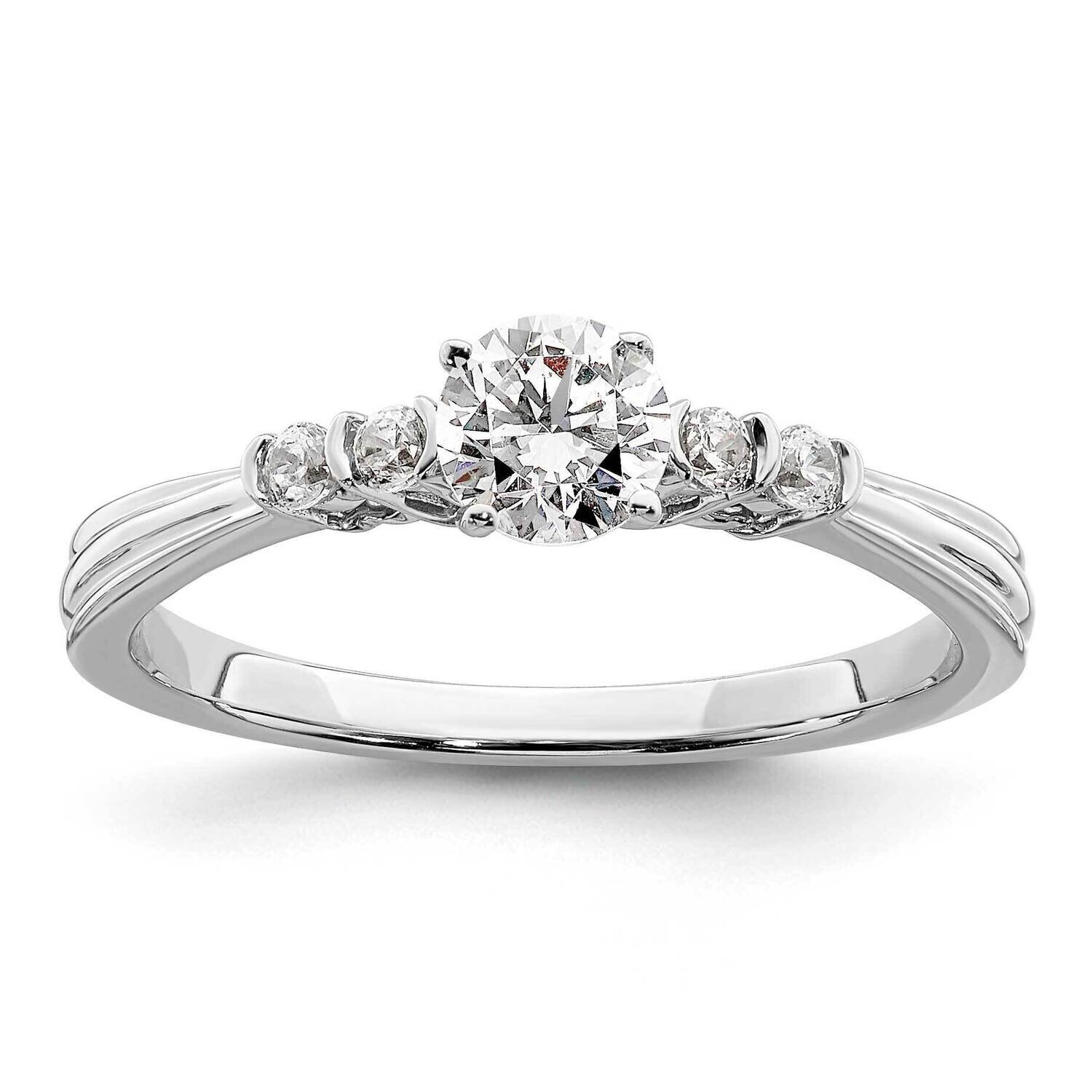 Lab Grown Diamond Si1/Si2, G H I, Complete Engagement Ring 10k White Gold RM6545E-040-C0WLG