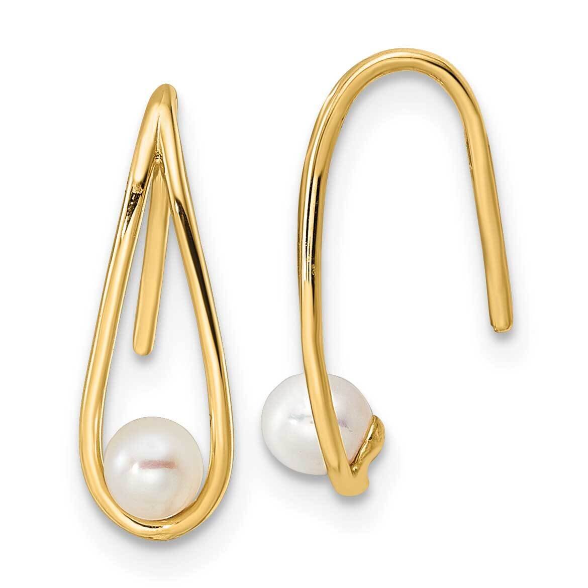 Freshwater Cultured Pearl Teardrop Earrings 14k Gold SE3044