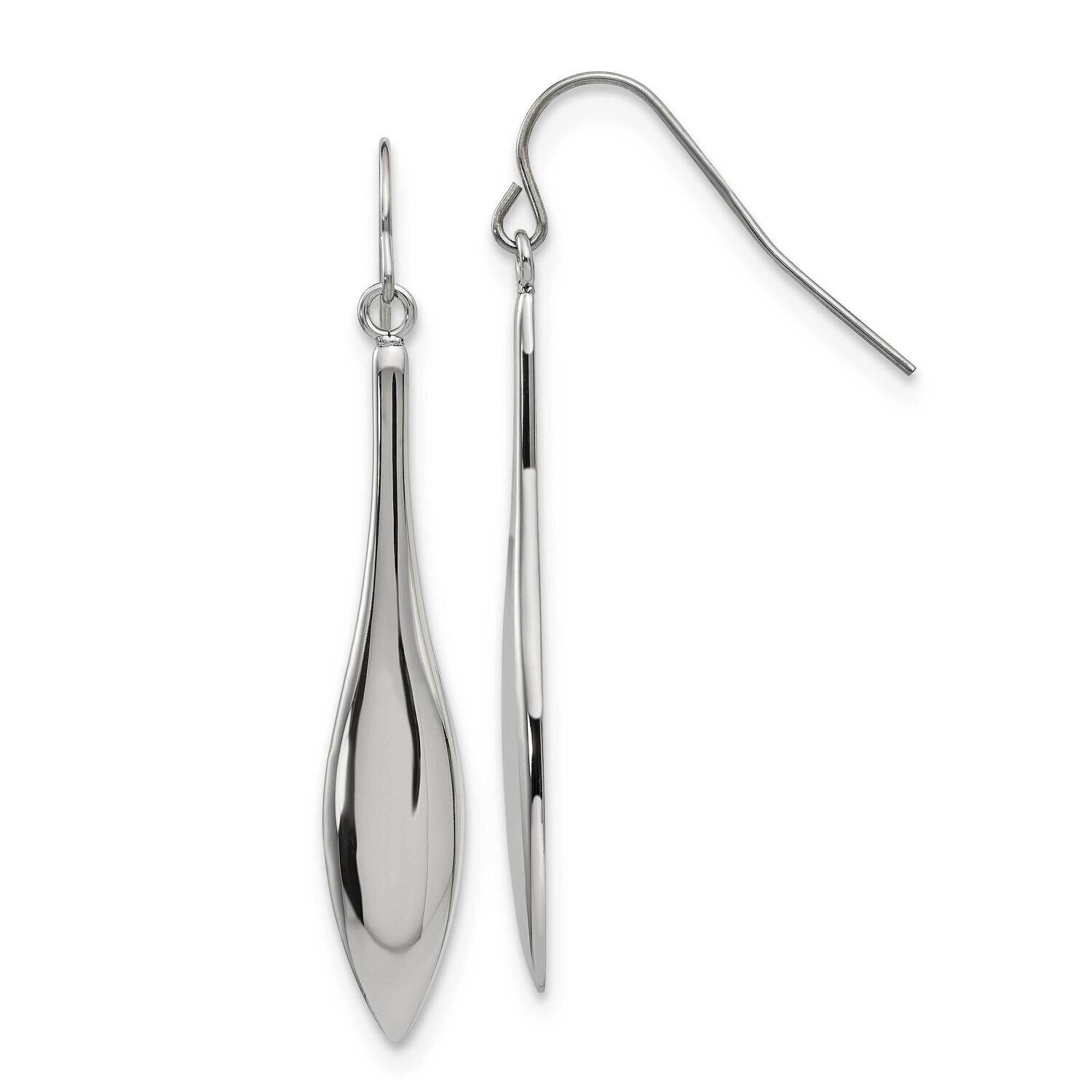 Dangle Shepherd Hook Earrings Stainless Steel Polished SRE976, MPN: SRE976, 886774612164