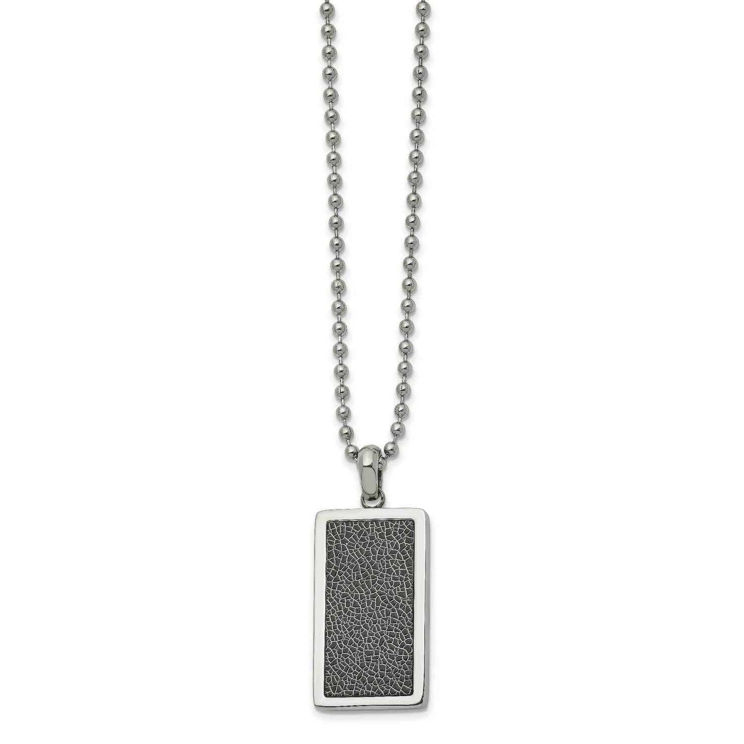 Black Stoving Varnish 22 Inch Necklace Stainless Steel Polished SRN2719-22 by Chisel, MPN: SRN2719-…