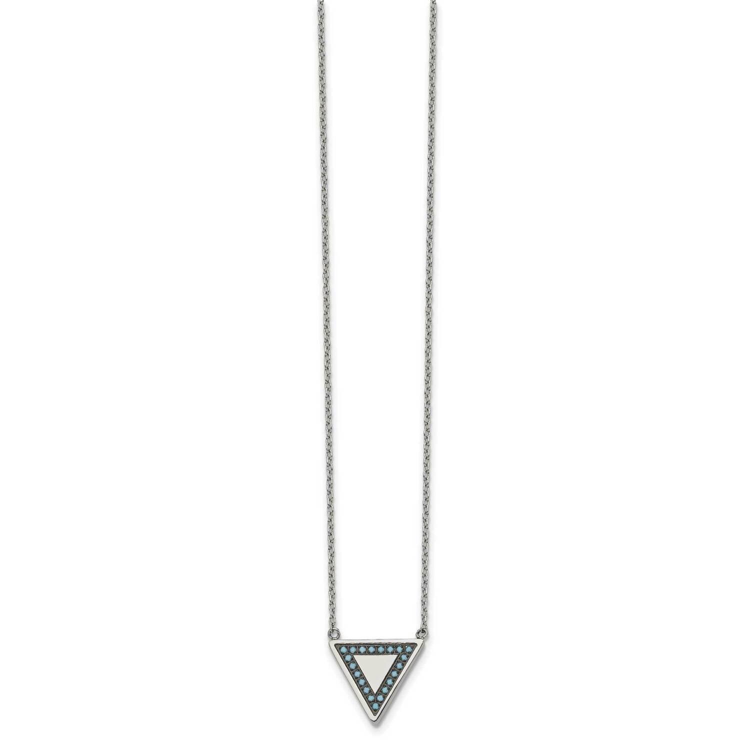 Reconstructed Turquoise 2 Inch Ext. Necklace Stainless Steel Polished SRN2729-17.75 by Chisel, MPN:…
