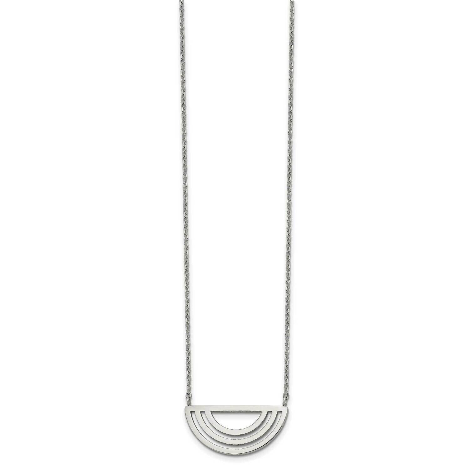 Half Circle 18 Inch with 2 Inch Extender Necklace Stainless Steel Polished SRN2730-18