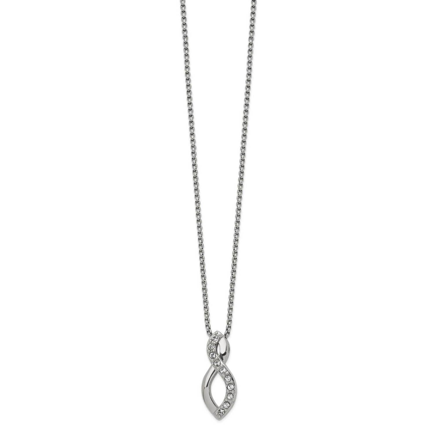 Crystals From Swarovski Infinity 16 Inch Necklace Stainless Steel Polished SRN2731-16 by Chisel, MP…