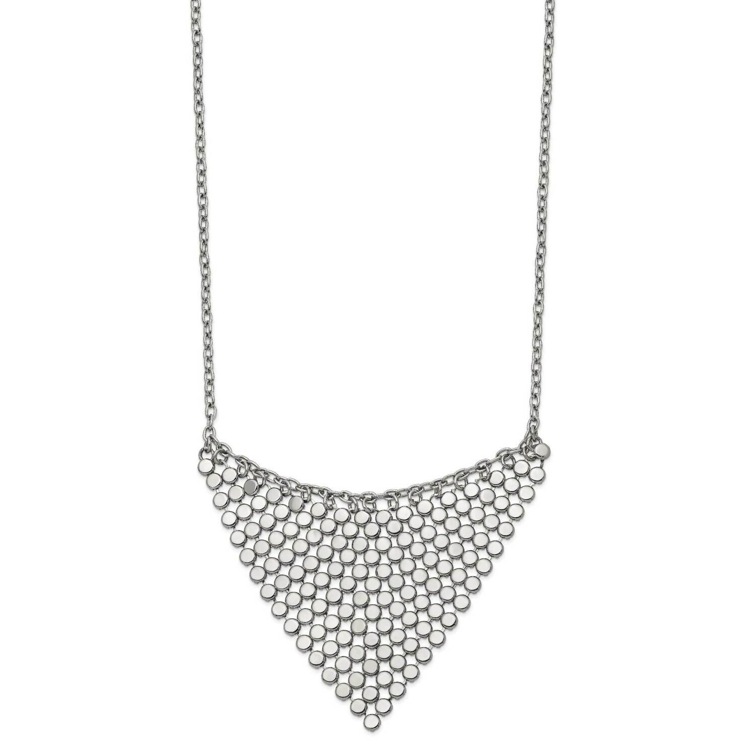 Fancy Dangle 17.75 Inch Bib Necklace Stainless Steel Polished SRN2736-17.75 by Chisel, MPN: SRN2736…