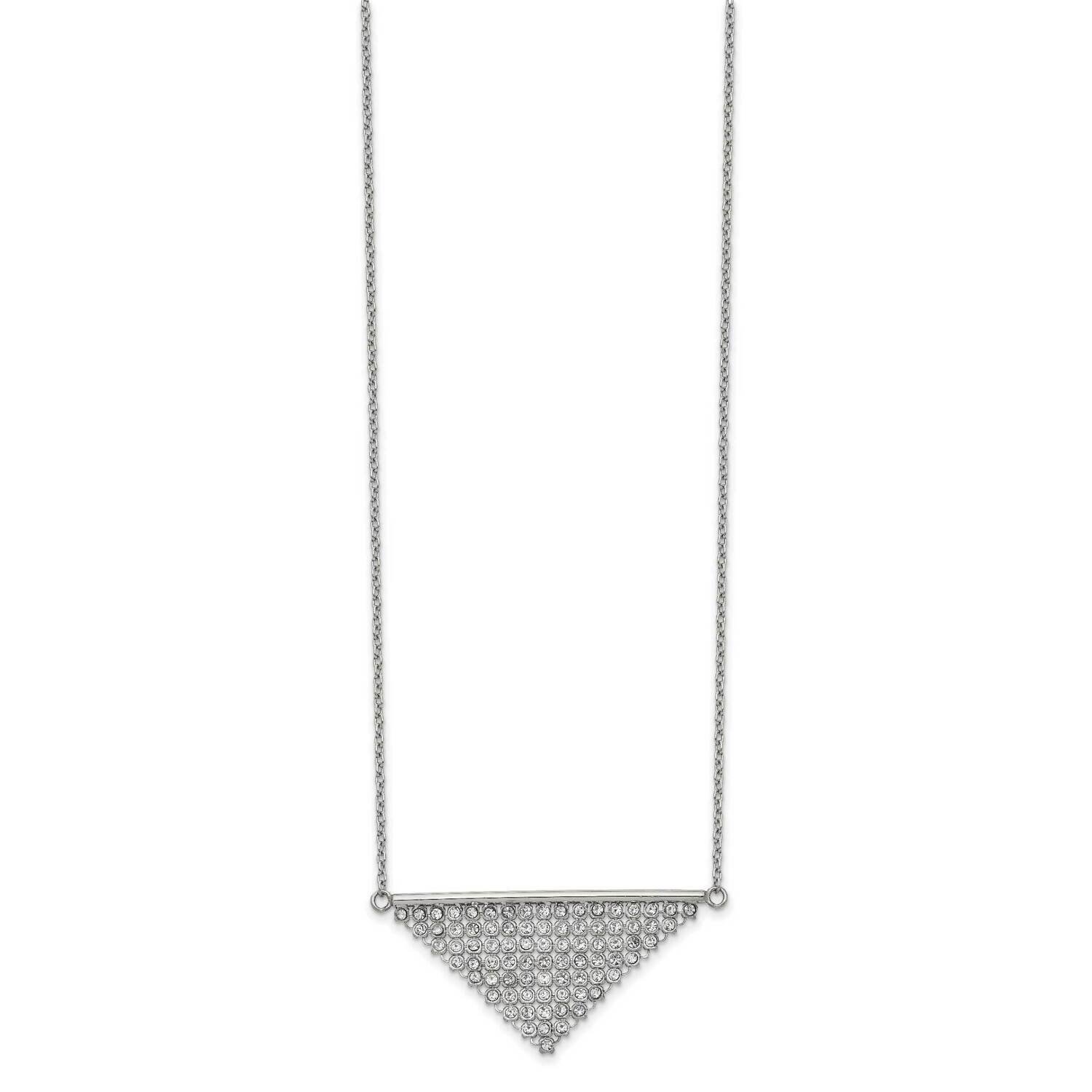 Preciosa Crystal Triangle 16 Inch with 2 Inch Extender Necklace Stainless Steel Polished SRN2737-16…