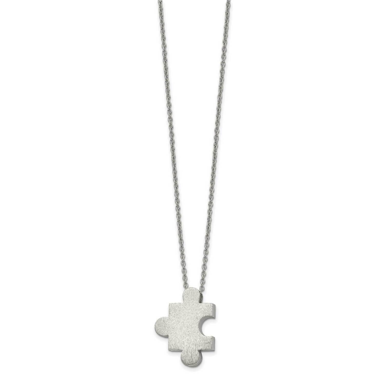 Puzzle Piece 16 Inch with 2.75 Inch Ext. Necklace Stainless Steel Brushed SRN2748-16 by Chisel, MPN…