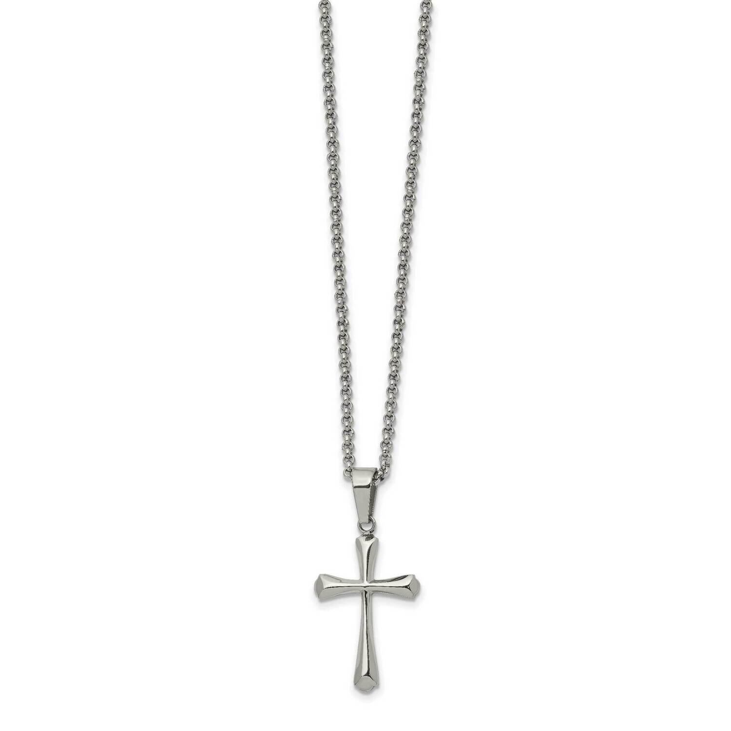 Cross 22 Inch Necklace Stainless Steel Polished SRN2754-22