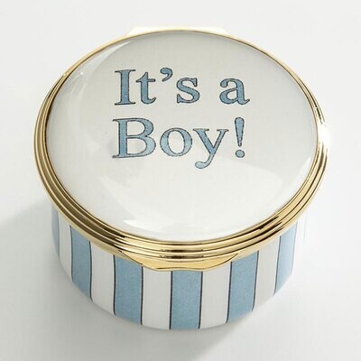Halcyon Days It&#39;s a Boy Enamel Box ENBOY1201G, MPN: ENBOY1201G,