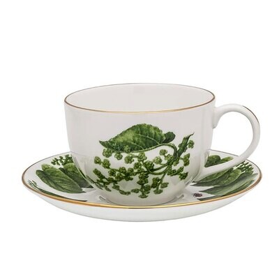 Halcyon Days Al Fresco Teacup &amp; Saucer Mayfair BCALF09TSG, MPN: BCALF09TSG,