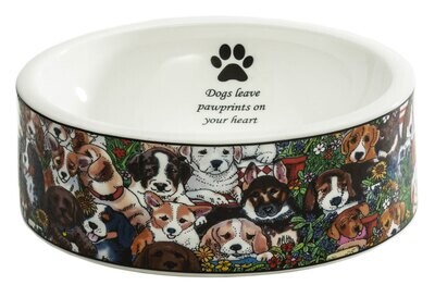 Halcyon Days Dogs Leave Pawprints Large Bowl BCDLP01DBLN, MPN: BCDLP01DBLN,