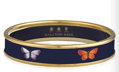 Halcyon Days 1cm Butterfly Navy Medium Bangle Bracelet PBBUT1110GM, MPN: PBBUT1110GM,