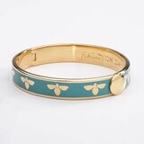 Halcyon Days 1cm Bee Turquoise Gold Hinged Bangle  HBBEE1410G, MPN: HBBEE1410G,