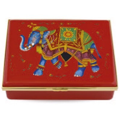 Halcyon Days Ceremonial Indian Elephant Red box ENCIE0614LG, MPN: 014/10738, 5060171154587