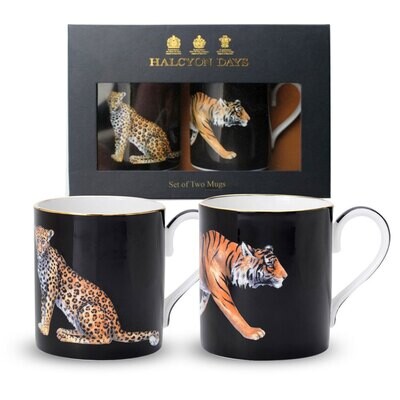 Halcyon Days Tiger &amp; Leopard Mug Gift Set BCMLT02MSG, MPN: 101/MP001, 5060171150329