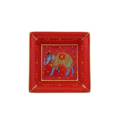 Halcyon Days Ceremonial Indian Elephant Square Tray Red BCCIE06STG, MPN: 102/ST004, 5060171154716
