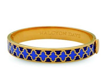 Halcyon Days Agama Deep Cobalt Bluebell Gold 1cm Hinged Bangle HBAGA181910G, MPN: 201/DH108, 506017…