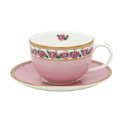 Halcyon Days Shell Garden Floral Rose Pink Teacup &amp; Saucer BCCRO26TSG, MPN: BCCRO26TSG, 50601711597…