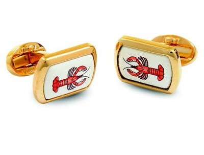 Halcyon Days Lobster Rectangular Gold Cufflinks CLLOB04RTG, MPN: 098/10723, 5060171153726