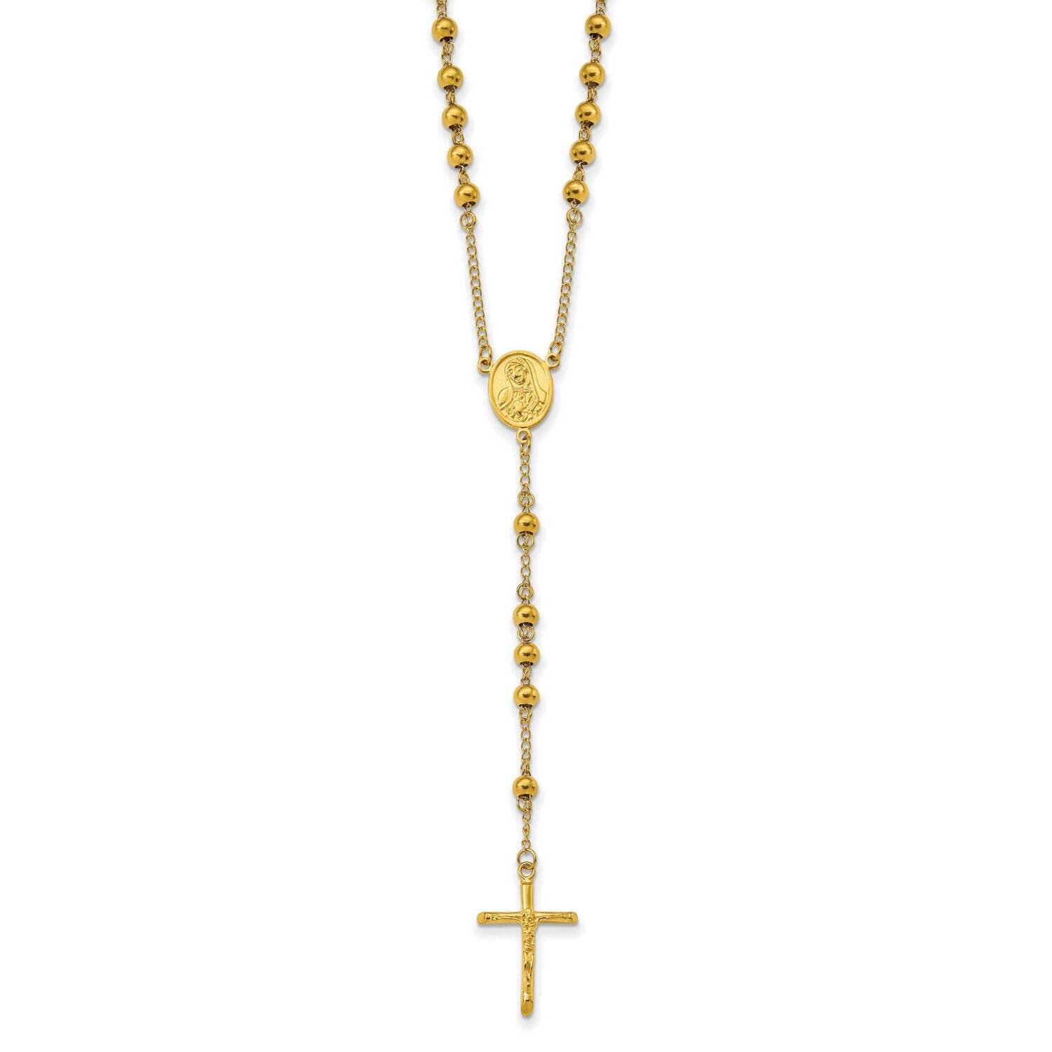 Yellow Ip-Plated 30 Inch Rosary Necklace Stainless Steel Polished SRN2836 by Chisel, MPN: SRN2836, …