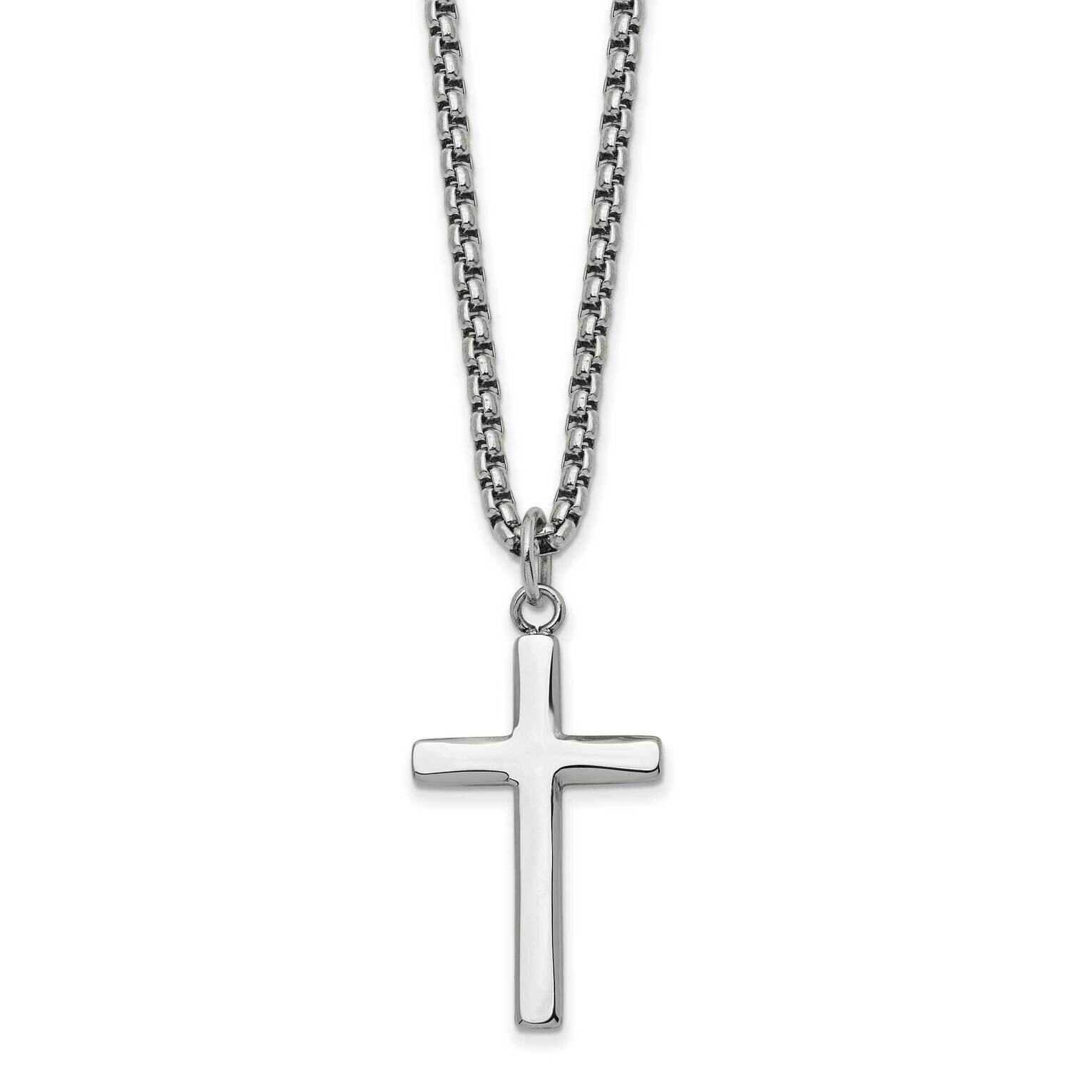 Cross 24 Inch Necklace Stainless Steel Polished SRN2849-24