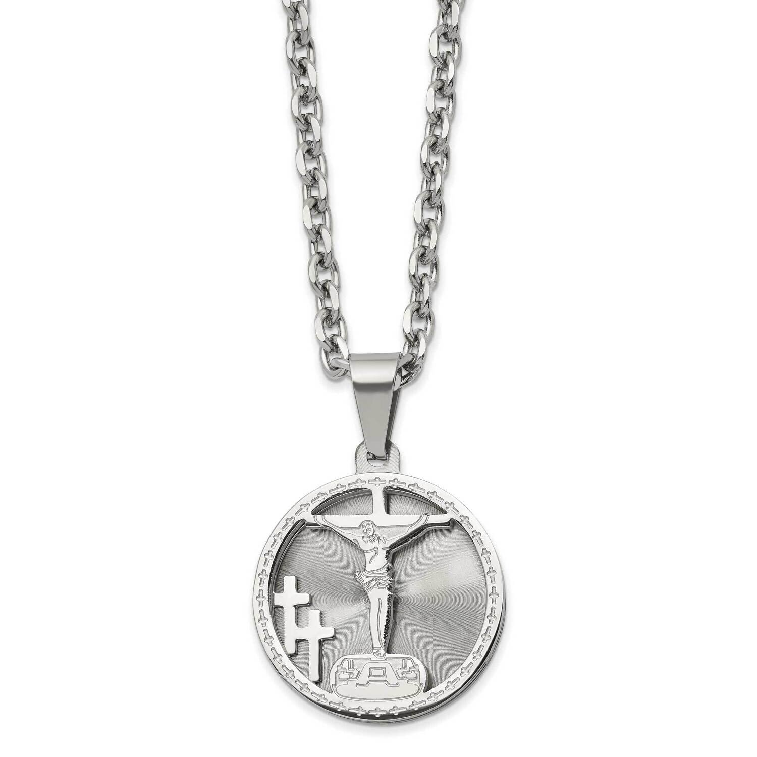 24 Inch Polished Laser Cut Crucifix Necklace Stainless Steel SRN2859-24 by Chisel, MPN: SRN2859-24,…