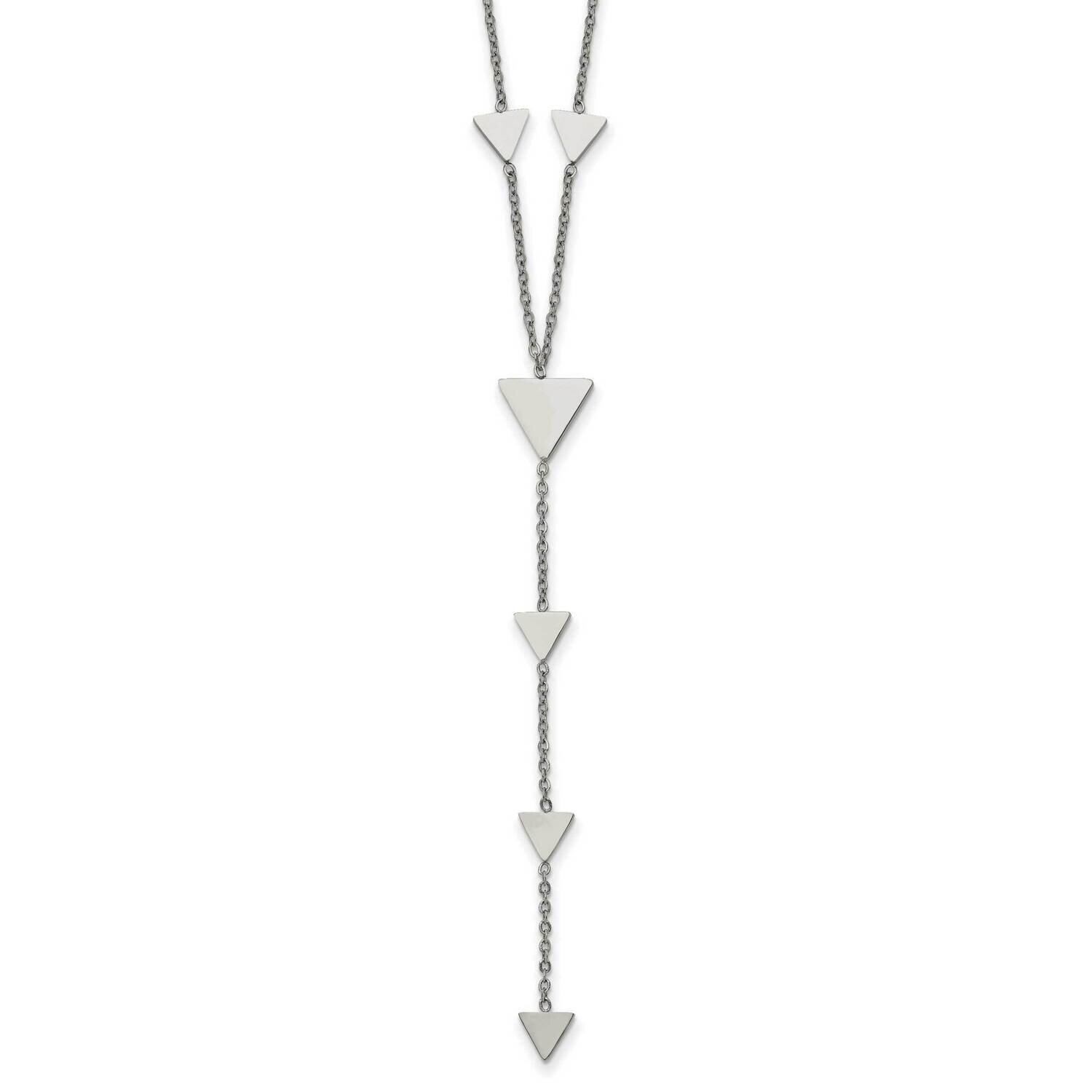 Triangles 24 Inch Y Necklace Stainless Steel Polished SRN3000-24 by Chisel, MPN: SRN3000-24, 191101…