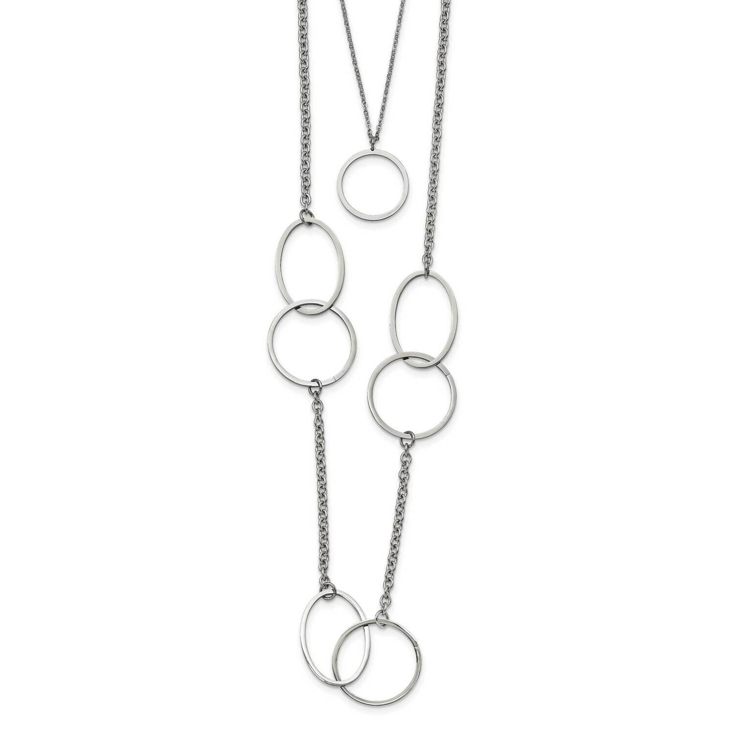 Circles 2-Strand 20 Inch Necklace Stainless Steel Polished SRN3015-20 by Chisel, MPN: SRN3015-20, 1…