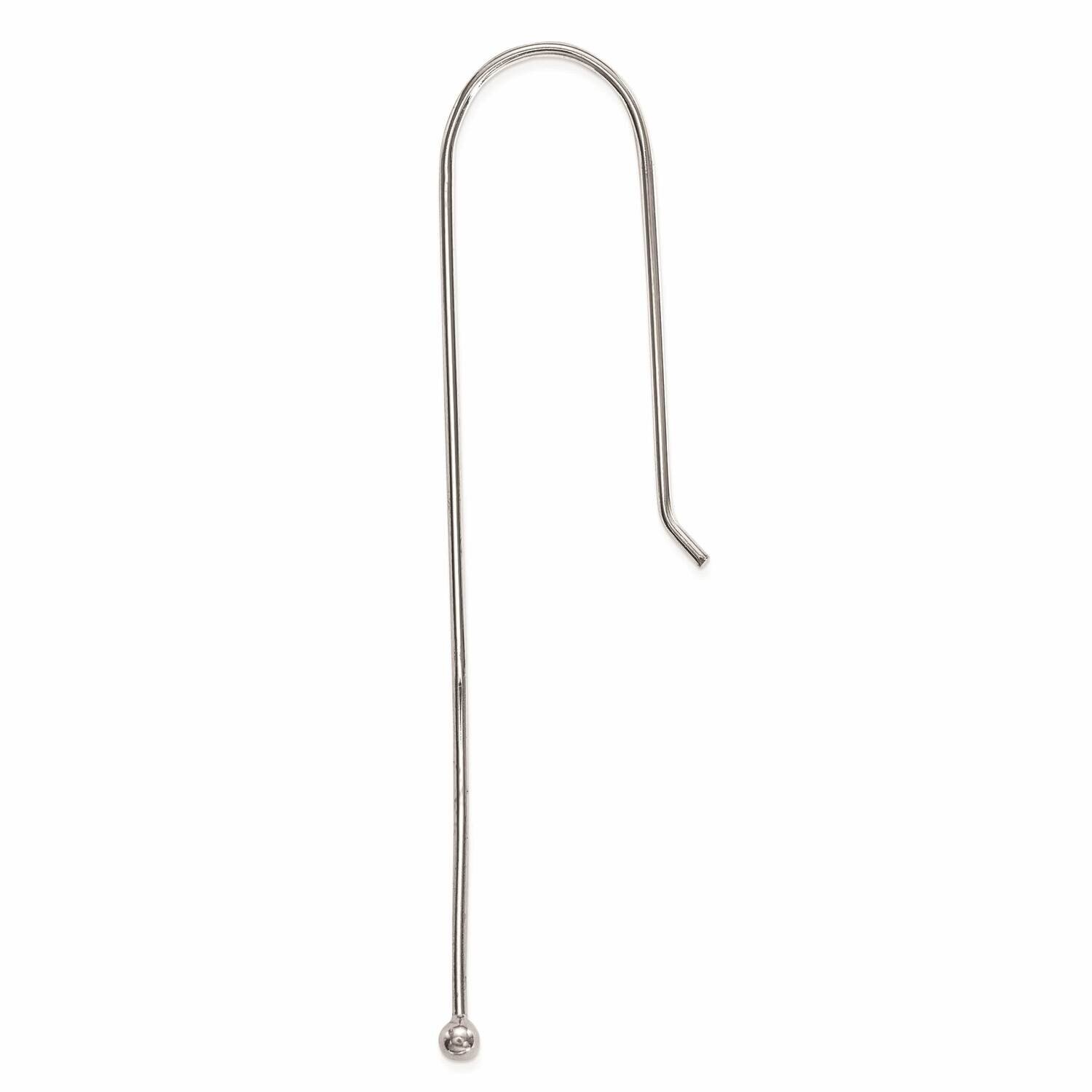 French Wire Lrg Threader Earring Component Sterling Silver Polished SS4945, MPN: SS4945,