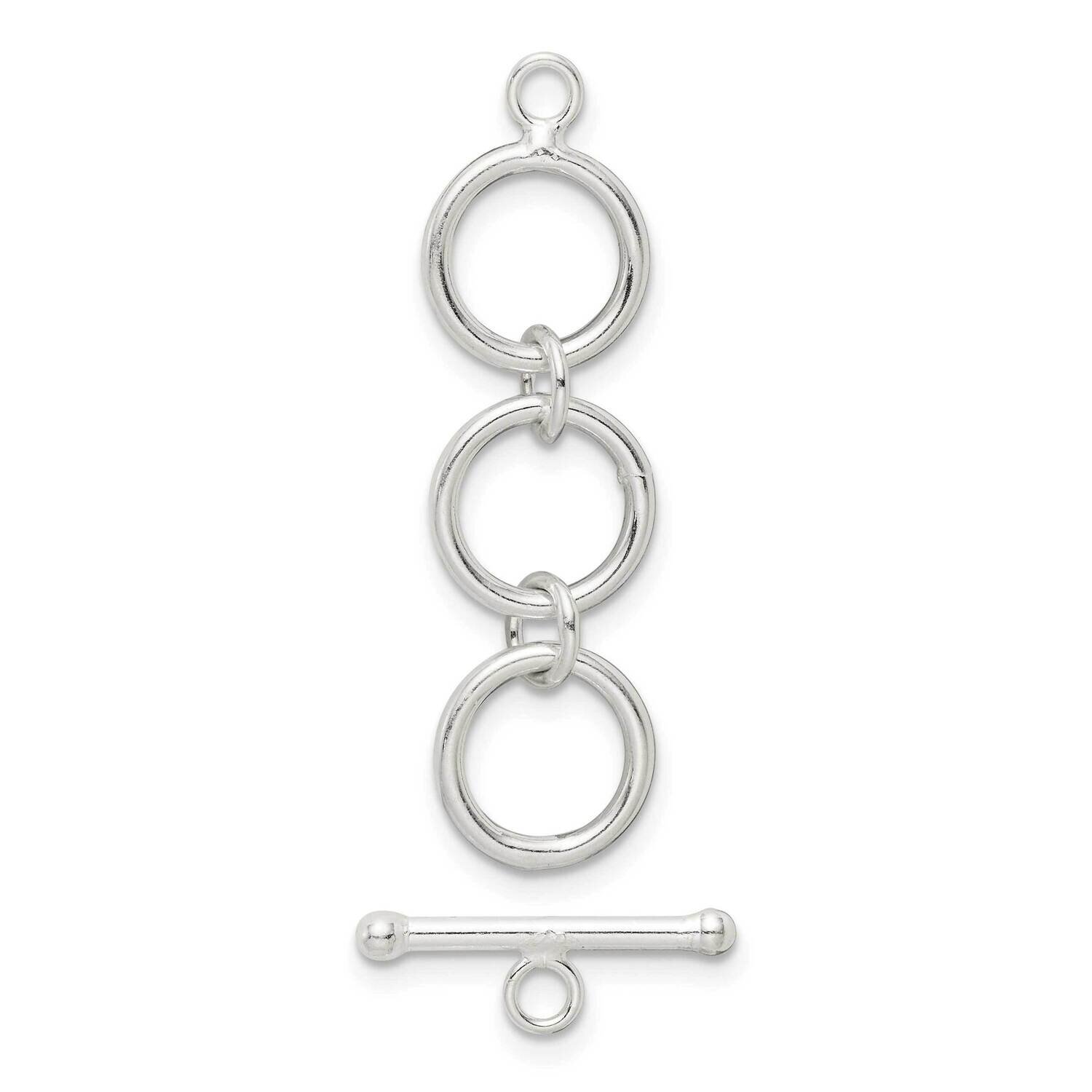 Small Triple Circle Toggle Clasp Sterling Silver Polished SS4996, MPN: SS4996,
