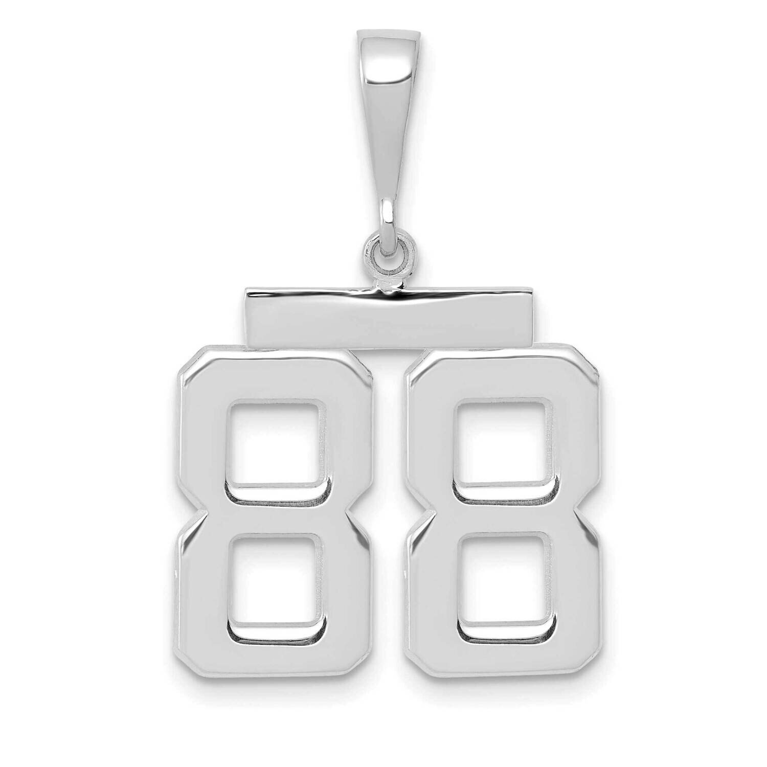 Medium Polished Number 88 Charm 14k White Gold WMP88, MPN: WMP88, 196904075418