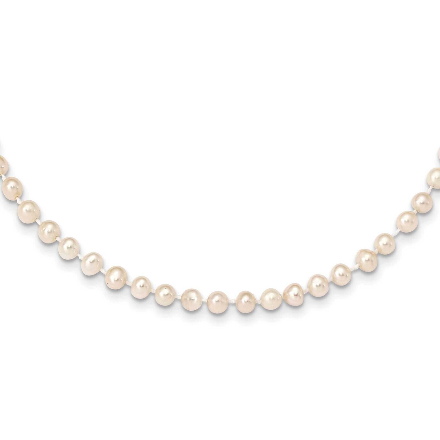 4-5mm White Near Round Freshwater Cultured Pearl Necklace 14k Gold WPN040-28, MPN: WPN040-28, 88395…
