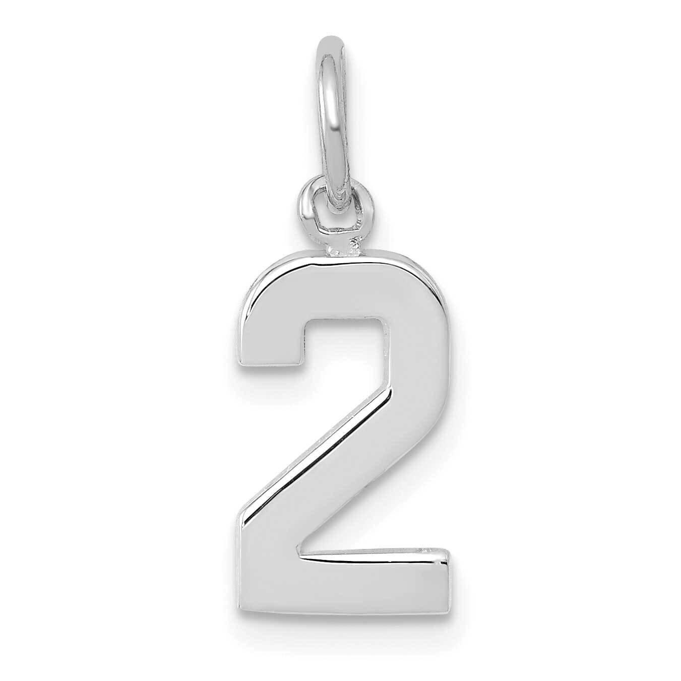 Casted Small Polished Number 2 Charm 14k White Gold WSP02, MPN: WSP02, 196904072653