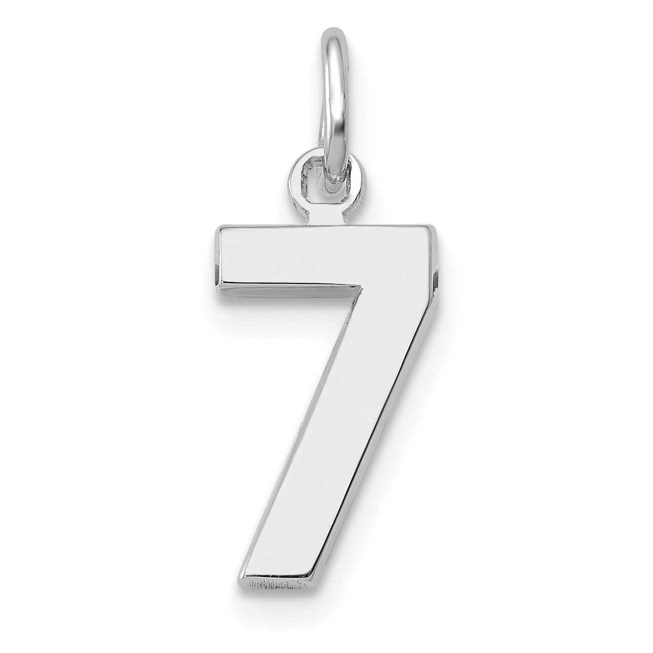 Casted Small Polished Number 7 Charm 14k White Gold WSP07, MPN: WSP07, 196904075296
