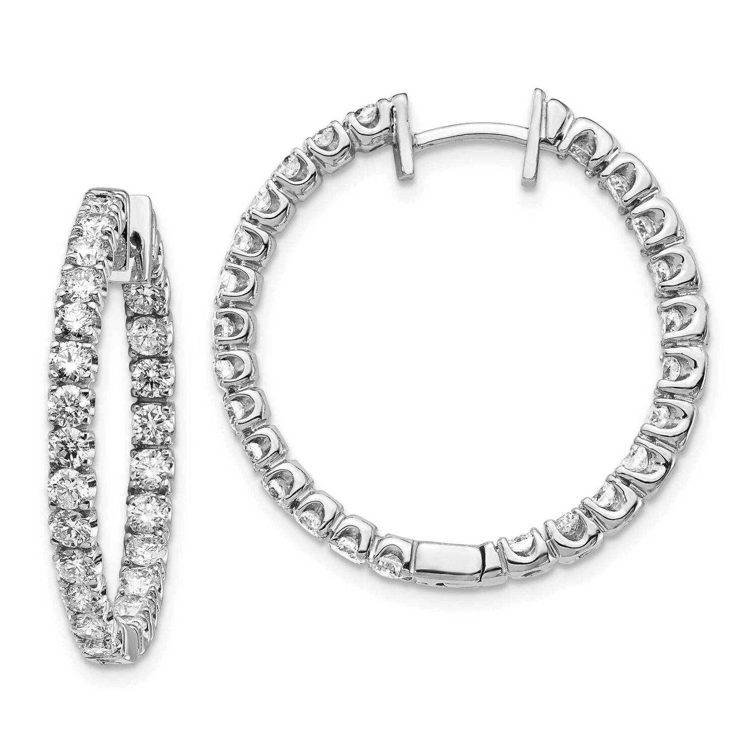 Aa Diamond Hinged Hoop Earrings 14k White Gold XE1353AA, MPN: XE1353AA, 883957337524