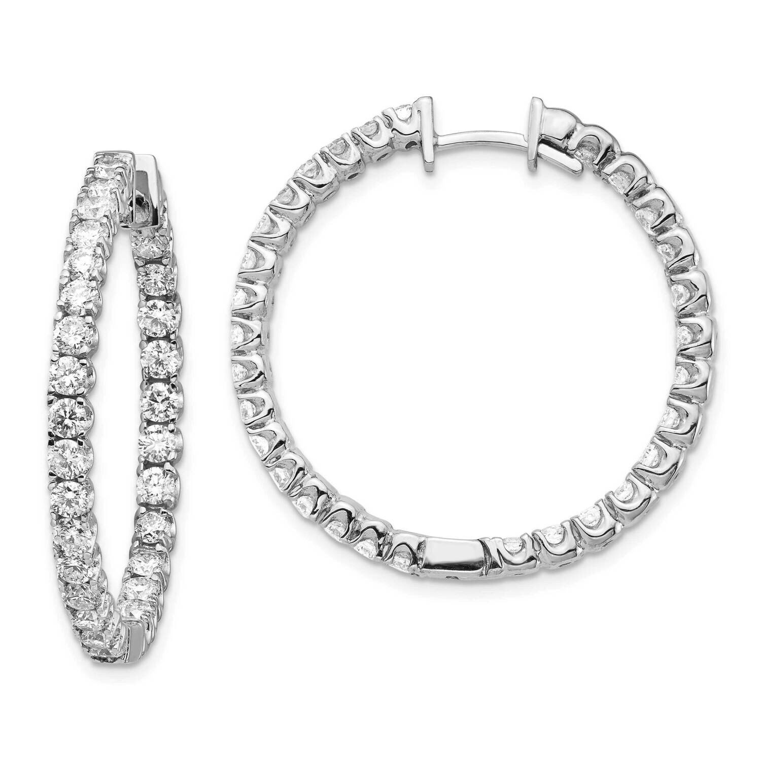 Aa Diamond Hinged Hoop Earrings 14k White Gold XE1354AA, MPN: XE1354AA, 883957337586