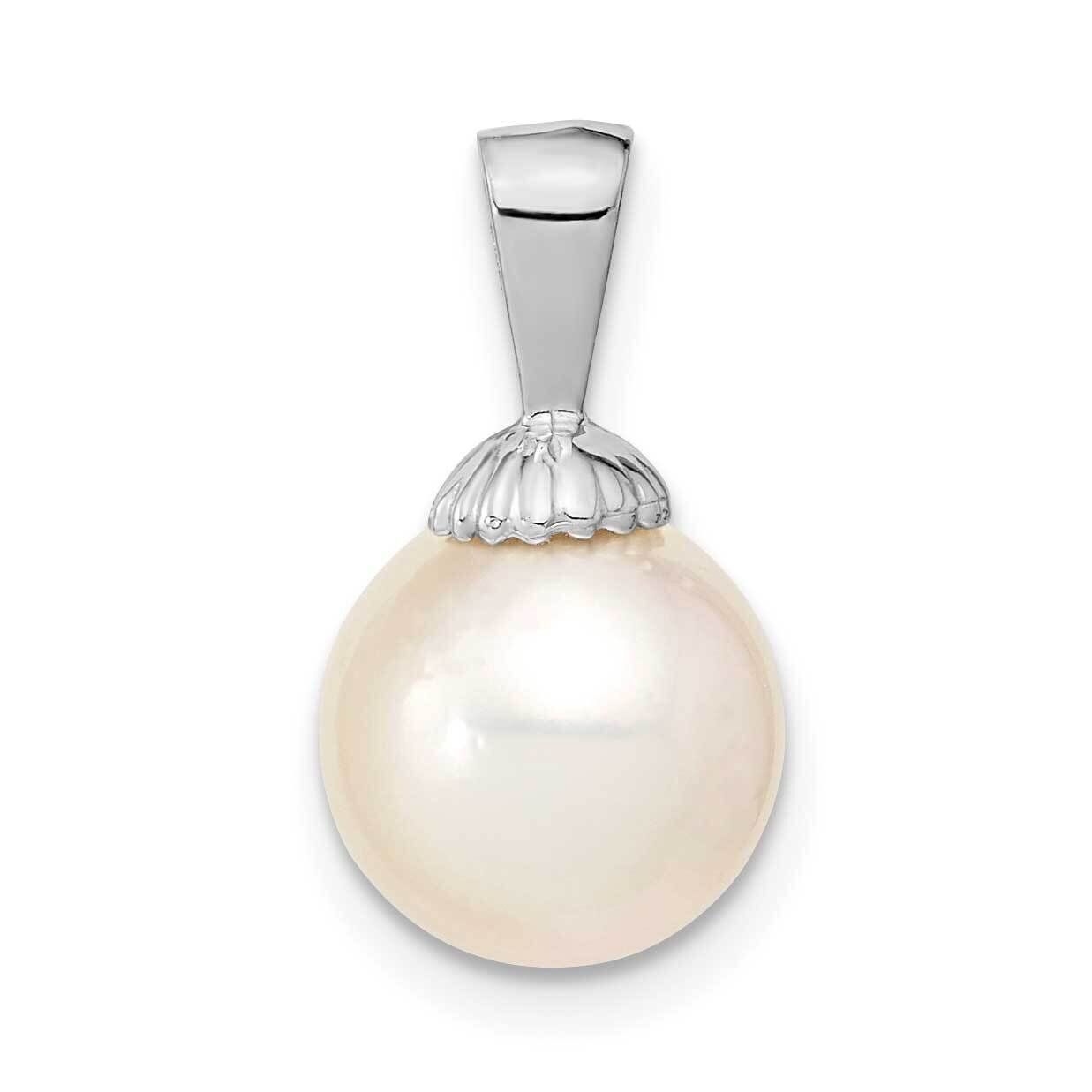 9-10mm Round White Saltwater South Sea Pearl Pendant 14k White Gold XF466W, MPN: XF466W,