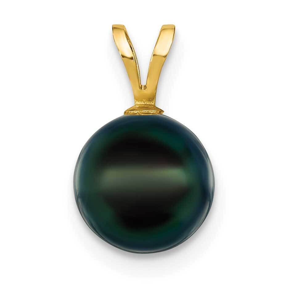 8-9mm Black Saltwater Akoya Cultured Pearl Pendant 14k Gold XF489B, MPN: XF489B,