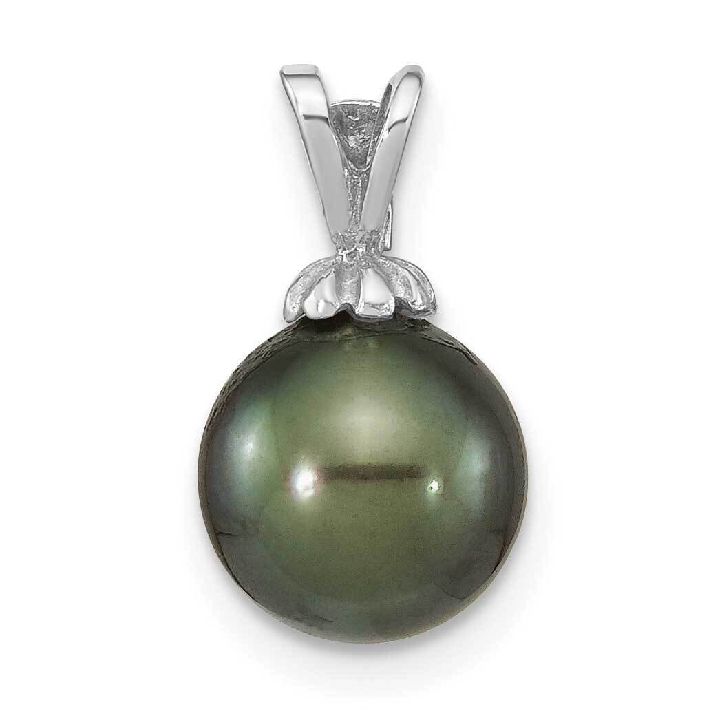 8-9mm Round Black Saltwater Tahitian Pearl Pendant 14k White Gold XF761, MPN: XF761,